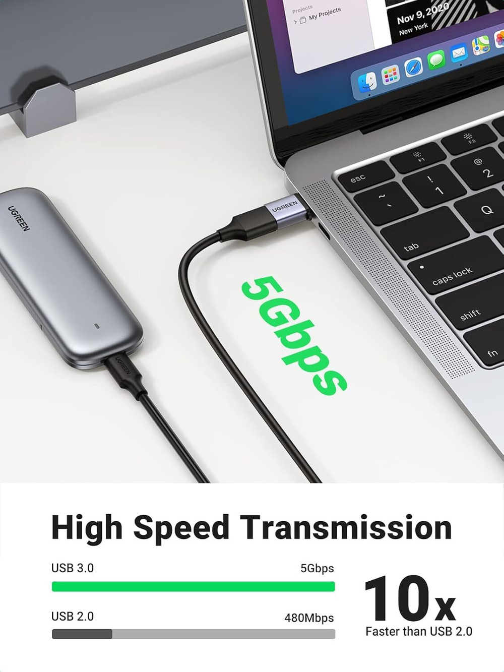 Переходник USB 3.1 Type C - USB 3.0 UGREEN 50283