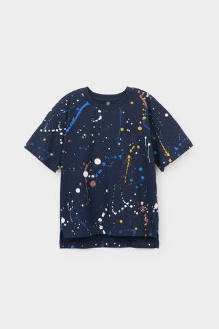 фуфайка  для мальчика  КР 302006/индиго,космические брызги