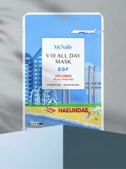 MCNALLY - МАСКА ТКАНЕВАЯ ДЛЯ ЛИЦА С EGF V10 ALL DAY MASK EGF, 25 ML