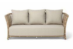 "Валенсия" диван из искусственного ротанга трехместный, цвет соломенный