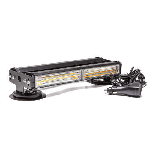 Маяк-стробоскоп 12/24 В, 24 Вт, желтый, 2-стор. (2+2 блока COB), 13 реж., крепление на магните, прикуриватель (провод 3м), 310*120*78 мм