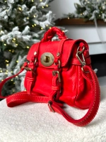 Женская сумка-сэтчел из натуральной винтажной кожи красного цвета