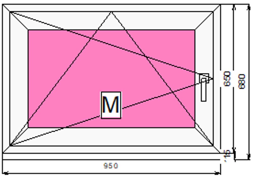 Пластиковое окно 650 х 950 ТермА Эко + Москитная сетка
