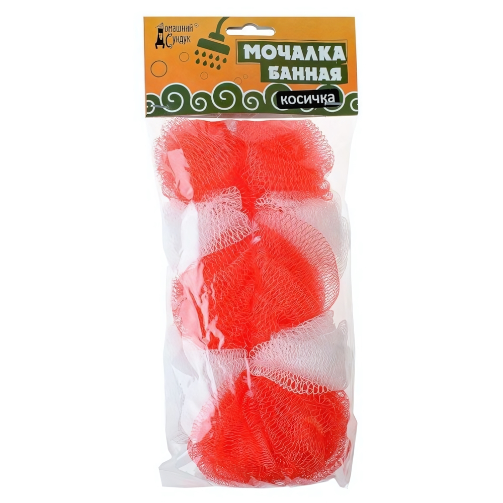 Мочалка банная КОСИЧКА "Домашний Сундук" ДС-144