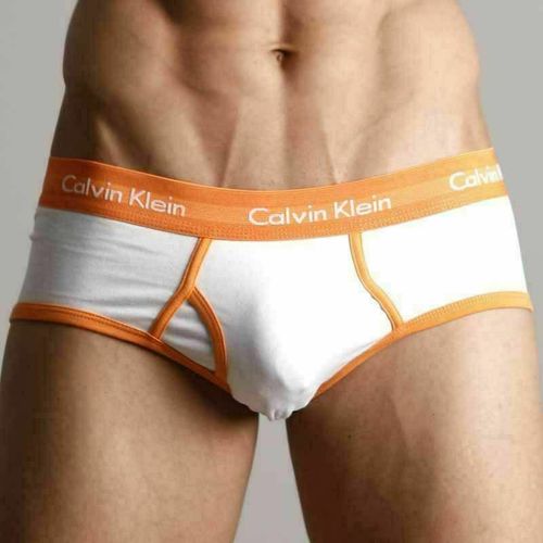 Мужские трусы брифы Calvin Klein 365 White Orange Brief
