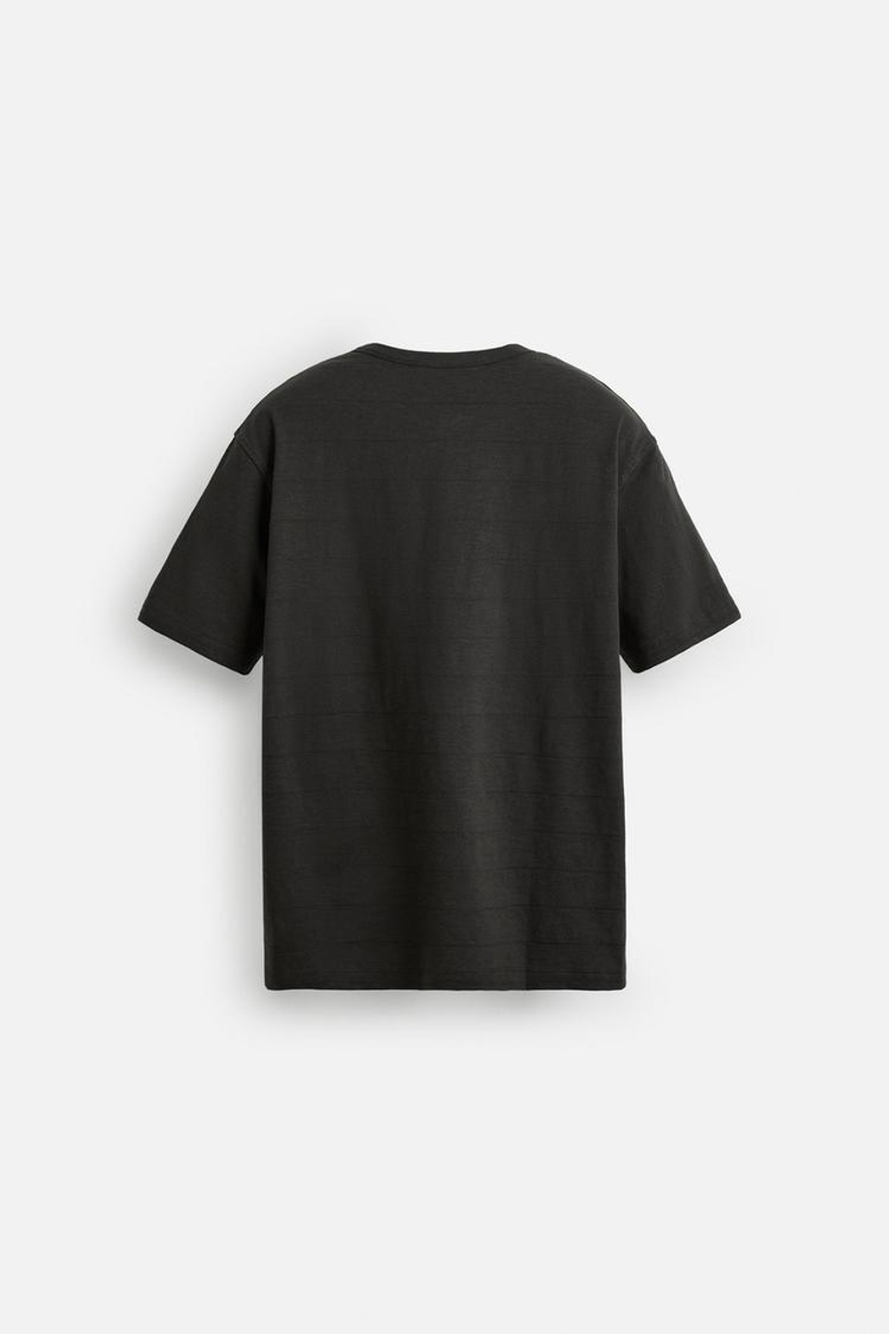 ZARA ФУТБОЛКА В ПОЛОСКУ С ВОРОТНИКОМ НА ПУГОВИЦАХ, ХАКИ