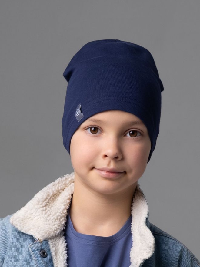 Шапка трикотажная однослойная (Синий) ЛАЙТ