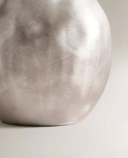 ZARA HOME ВАЗА ИЗ КЕРАМИКИ С БЛЕСТЯЩЕЙ ОТДЕЛКОЙ, СЕРЕБРЯНЫЙ
