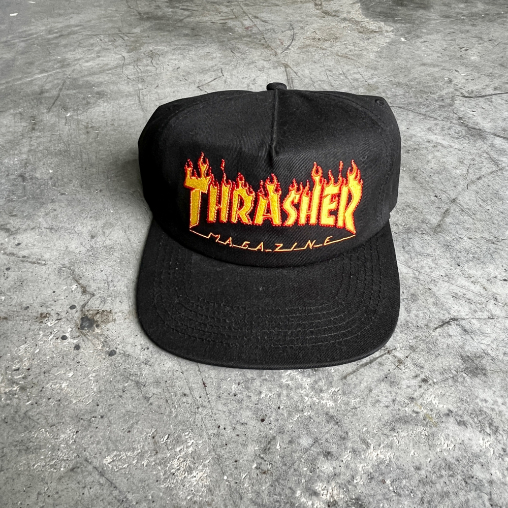 Кепка Thrasher FLAME EMBROIDERED SNAPBACK BLACK