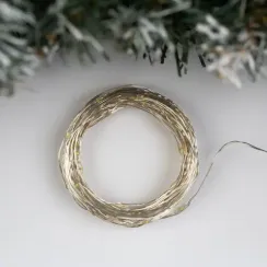 Гирлянда нить-роса 10 м., IP20, серебристая нить, 100 теплых белых LED, 12 В, Luazon Lighting (5198354)