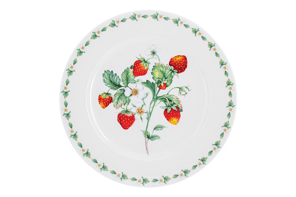Обеденная тарелка из костяного фарфора AL-2010S-E11, 27 см, белый/декор
