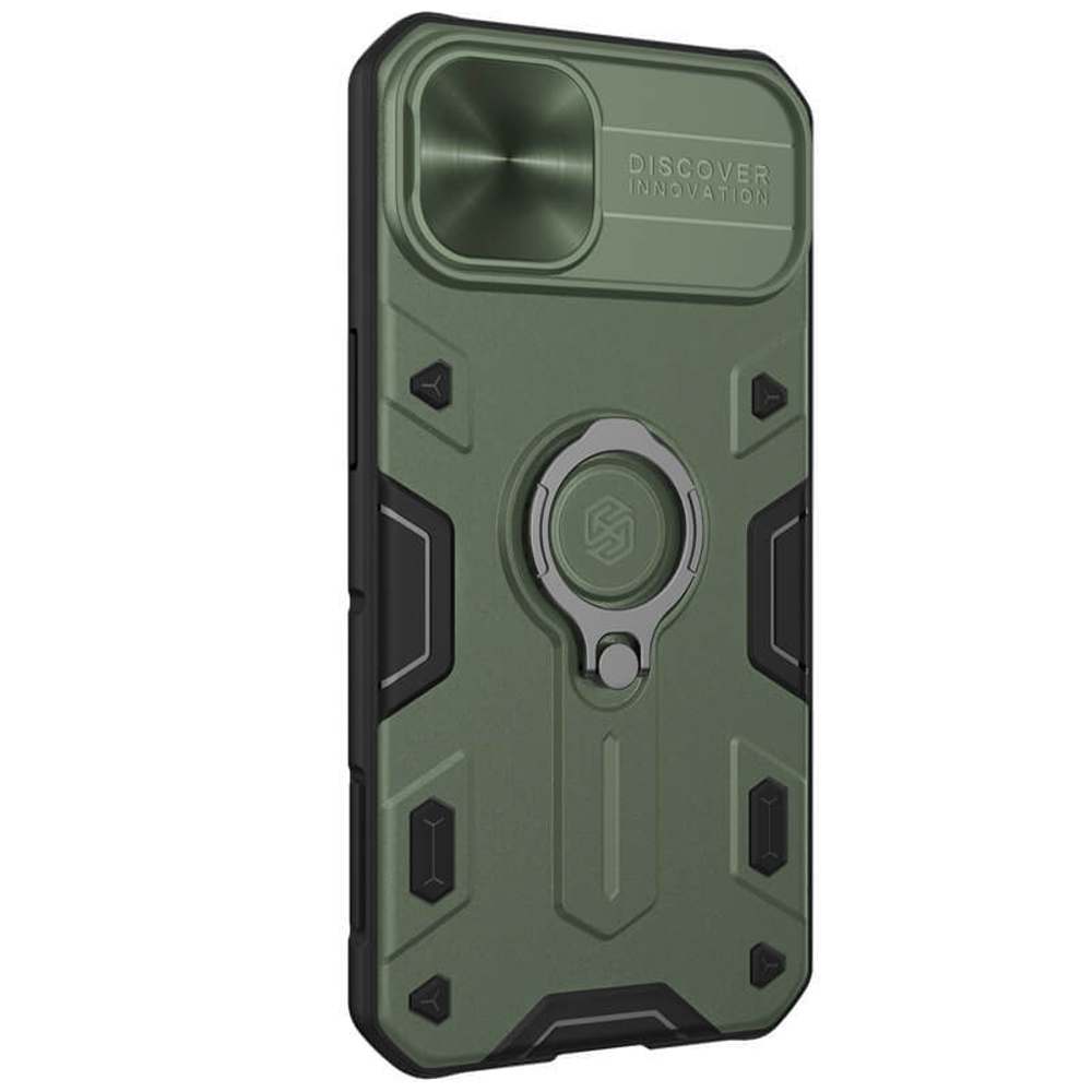 Противоударный чехол с кольцом и защитой камеры Nillkin CamShield Armor Case для iPhone 13