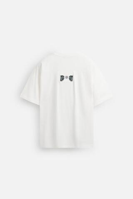 ZARA ФУТБОЛКА СВОБОДНОГО КРОЯ, БЕЛЫЙ