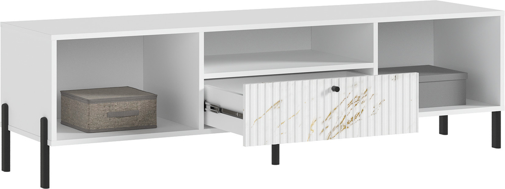 Тумба ТВ Оливия (малая) (металл), Белый, Мрамор золото