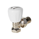 Клапан ручной регулирующий угловой ROMMER - 1/2" (ВР/НР-американка, PN10, Tmax 110°C)
