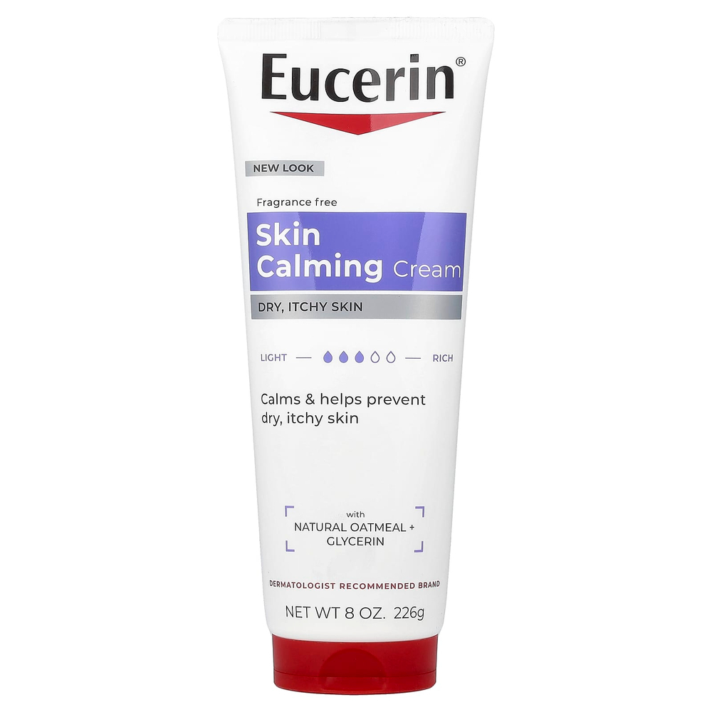Eucerin, успокаивающий крем для сухой и зудящей кожи, без отдушки, 226 г (8 унций)