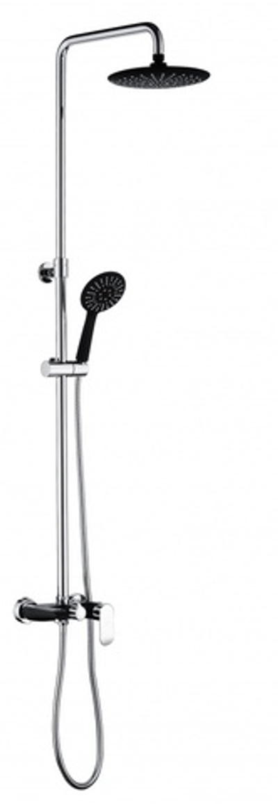 22062-C Душевой релинг (черный,хром) GANZER  (4/1шт)