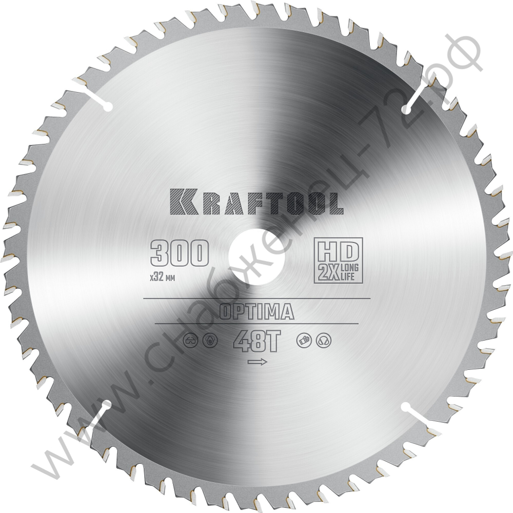 KRAFTOOL Optima 300х32мм 48Т, диск пильный по дереву