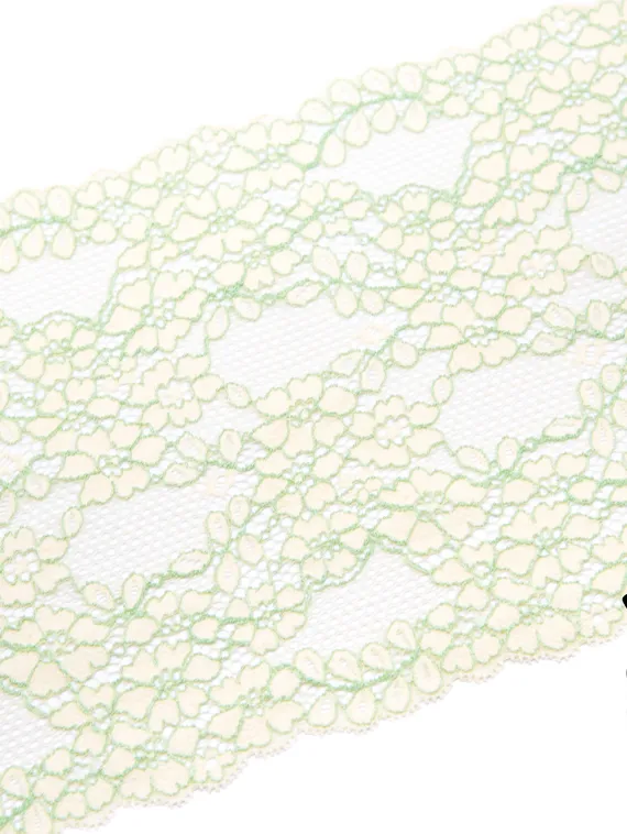 03-174 Кружево эластичное 16 см, желтый/салатовый