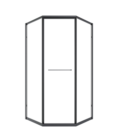 Timo Душевой угол TTSS-100/03C-8L, раздвиж 1000*1000*2000, проф черный, стекло проз 8 мм