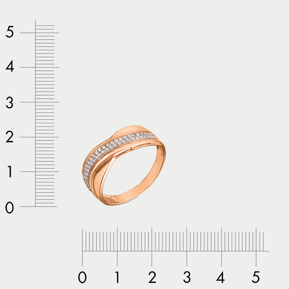 Кольцо женское из красного золота 585 пробы с фианитами (арт. К-4002)