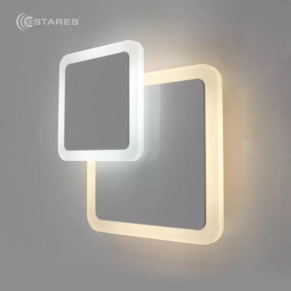 Светодиодный светильник, бра  Geometria Square 12W 2S-184х53-WHITE/WHITE-220-IP20_2021