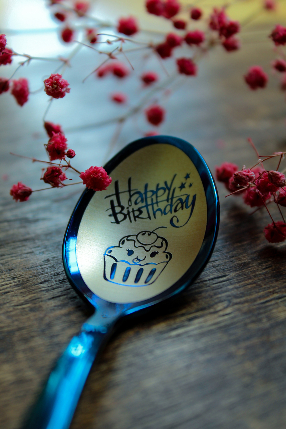 цветная ложка с гравировкой