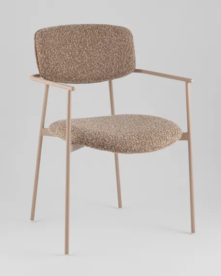 Стул с подлокотниками Talio, коричневый, бежевые ножки