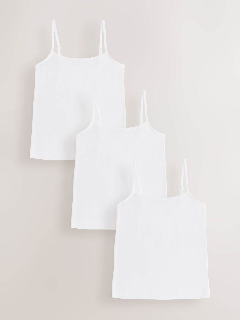 Майка на бретельках для девочки Next AB5-054, 3 шт., Белый