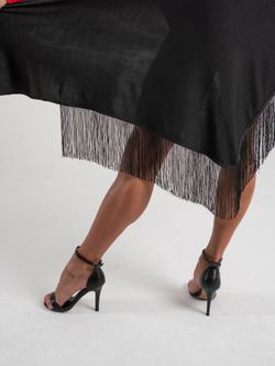Lady scarf skirt, black