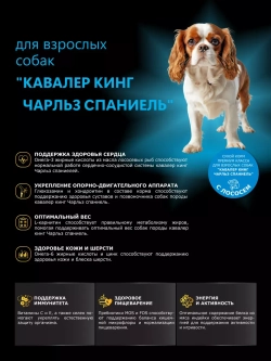 Корм сухой для Кавалер кинг Чарльз спаниеля, лосось 2,5 кг