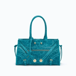 MANC КОЖАНАЯ СУМКА "ZOUZOU", БИРЮЗОВЫЙ
