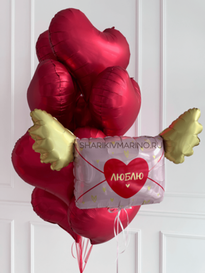 Букет фольгированных шаров «Любовное послание»