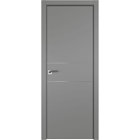 Межкомнатная дверь unilack Profil Doors 41E грей с алюминиевым молдингом