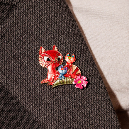 Брошь Shadore Семейка XZ1453.9 R/G