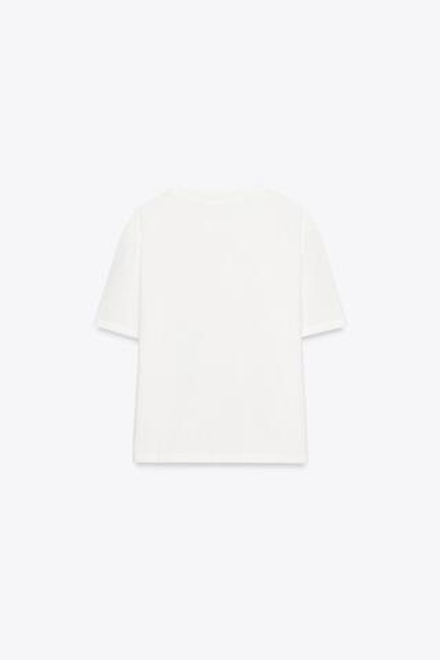 ZARA УКОРОЧЕННЫЙ ТРИКОТАЖНЫЙ ТОП, СЛОНОВАЯ КОСТЬ