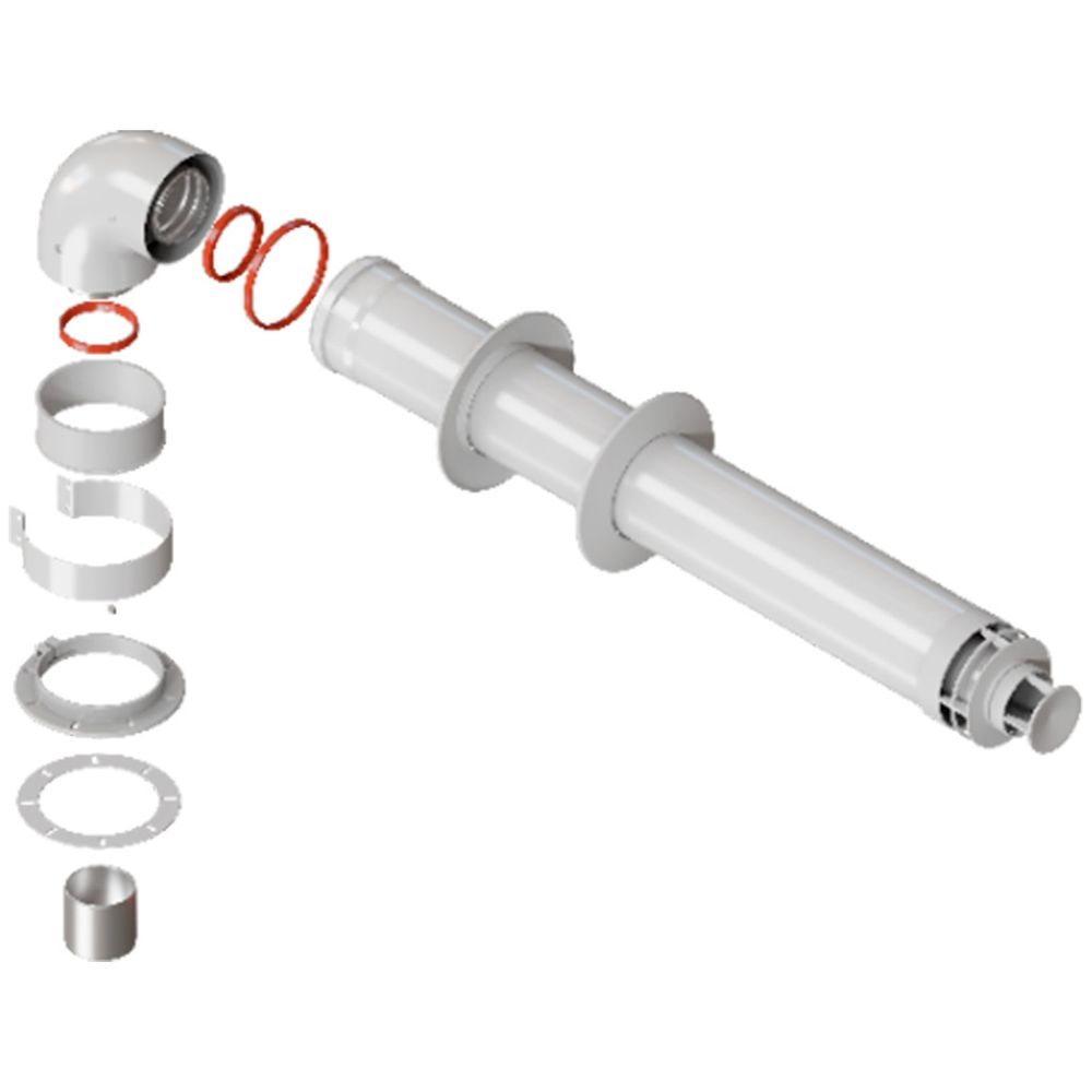 ROMMER RCA-6010-250900 Комплект дымохода СТАНДАРТ УНИВЕРСАЛЬНЫЙ 60/100 - 900мм (кроме Immergas и Nav