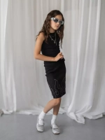 Летнее черное платье в сад для девочки