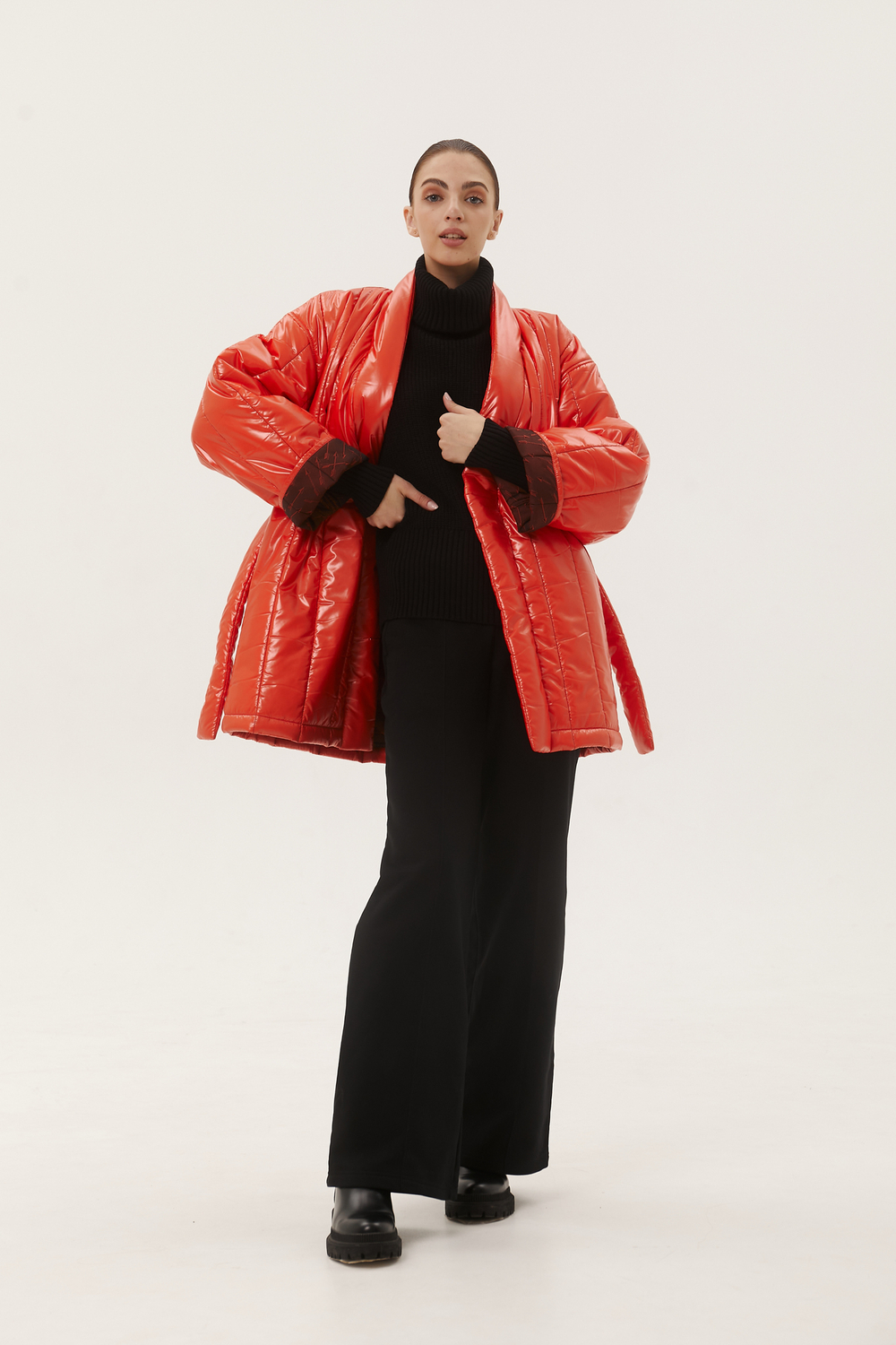 Пуховик - Кимоно укороченный