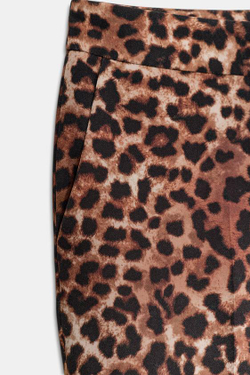 ZARA БРЮКИ FLARE С АНИМАЛИСТИЧЕСКИМ ПРИНТОМ, ЛЕОПАРДОВЫЙ