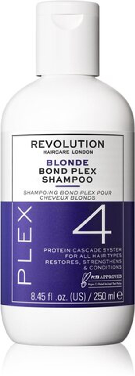 Revolution Haircare Plex Blonde No.4 Bond Shampoo - интенсивный питательный шампунь для сухих и поврежденных волос /   250  ml  / GTIN 5057566562805
