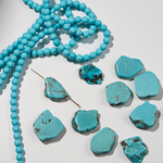 Туркенит (имитация бирюзы), продольное отверстие, 18,5-23,5*15-22,5мм