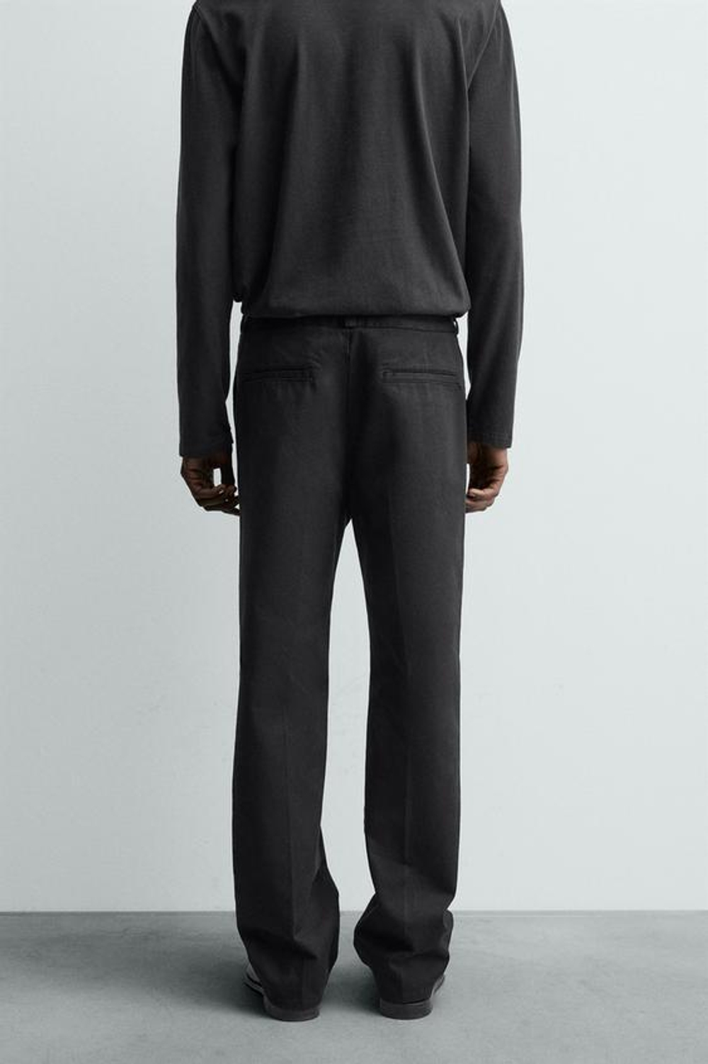 ZARA БРЮКИ ЧИНОС OVERSIZE-FIT, ЧЕРНЫЙ