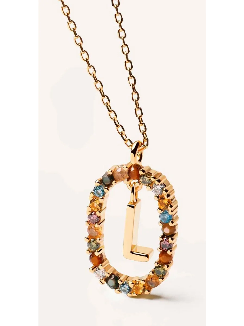 Колье Буква L серебро 925 пробы покрытое золотом