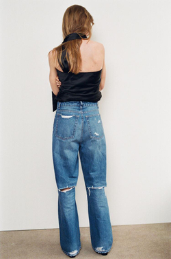 ZARA АТЛАСНЫЙ ТОП СО СБОРКАМИ И ШАРФОМ, ЧЕРНЫЙ