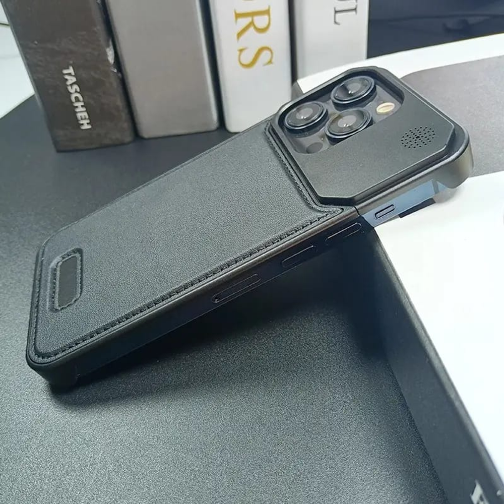 Арома-чехол для iPhone 16, алюминиевый и кожаный