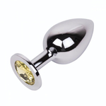 Большой стальной плаг с желтым кристаллом Sweet Lemon - 9,5 см. (Цвет: желтый)