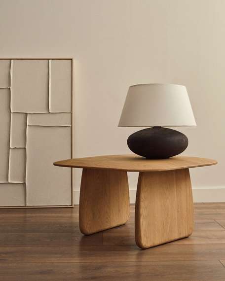 Журнальный столик Pirita из массива дуба в натуральной отделке, 70x70 см