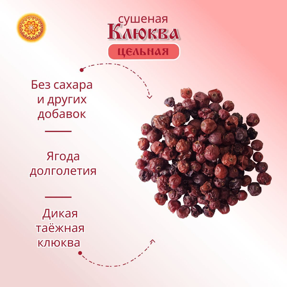 Клюква толстошкурая Алтайская 100 г. "Таёжная" ягода сушеная