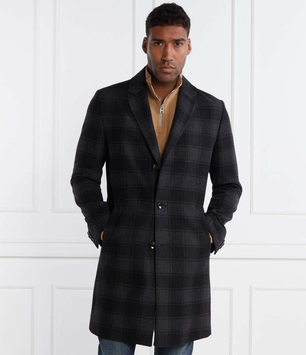 Хлопковое пальто h-hyde-c-224 BOSS BLACK - черный(50502270)